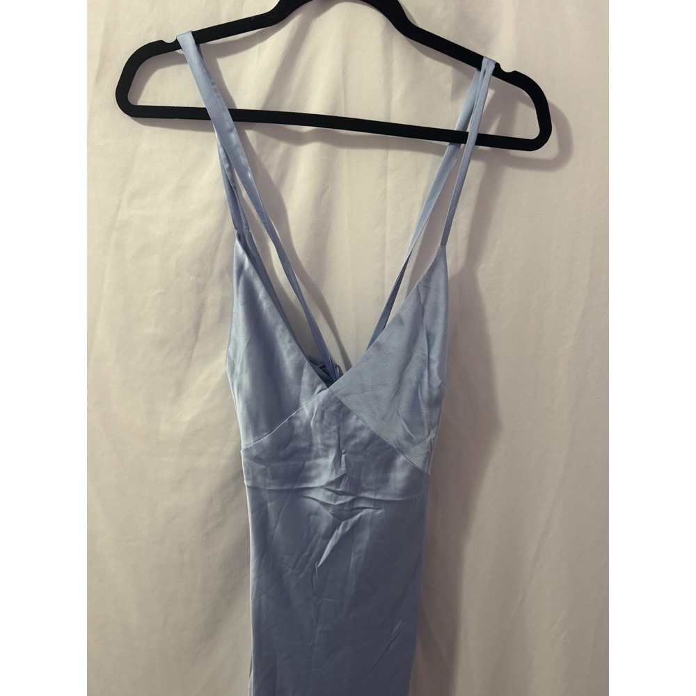Show Me Your Mumu Anderson Maxi Dress Womens L Light Blue Satin Bridesmaid NWOT - Picture 8 of 8